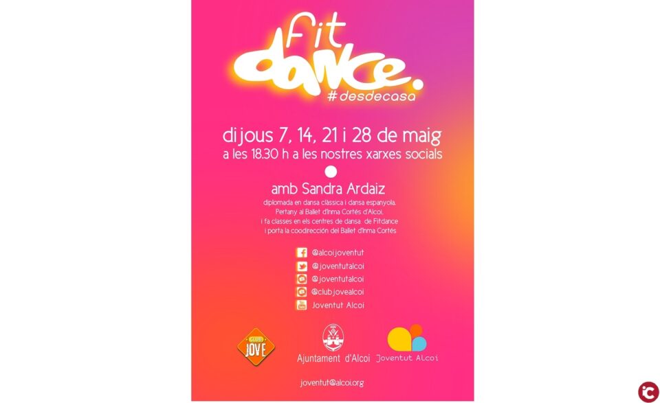 La regidoria de Joventut oferirà classes de Fitdance per fer en casa