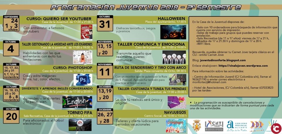 Agenda juvenil segundo semestre