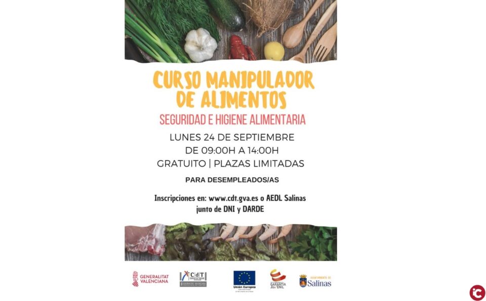 Curso de Manipulador de Alimentos para desempleados