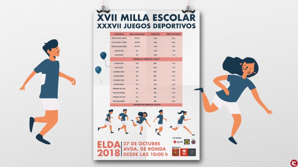 Cerca de mil niños participan el sábado en la Milla Escolar de Elda