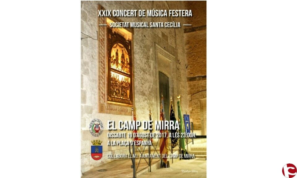 El XXIX Concert de Música Festera tindrà lloc el pròxim 19 d'agost en la Plaça d'Espanya