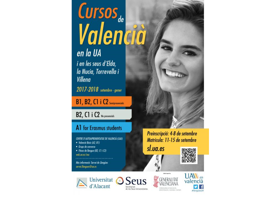 Cursos semipresencials primer quadrimestre a Villena 2017/2018