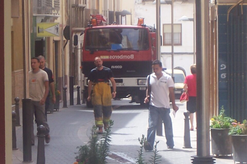 Incendio en una casa de la calle Baja