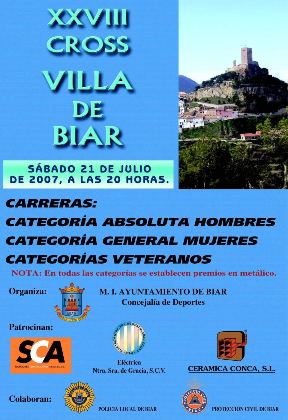 Información sobre el próximo XXVIII CROSS VILLA DE BIAR